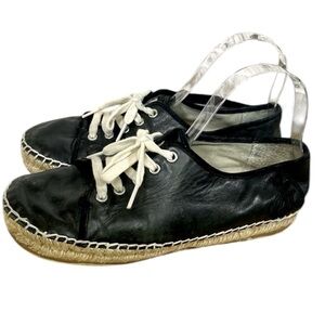 Sam Edelman Lillian Black Espadrille Low Top Leather Fashion Sneaker Size 8